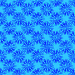 Seamless pattern on the cyan background