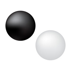 Black and White Go Board Game Pieces Vector Illustration Icon Symbol Graphic