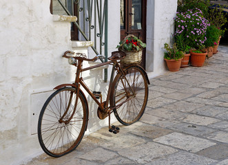 Street detail in the City of Ostuni, The White City, Apulia, Italy.