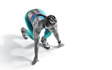 Sport. Isolated Athlete runner. Silhouette.