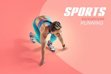 Sport. Isolated Athlete runner.