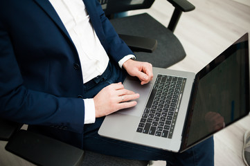 Businessman using laptop