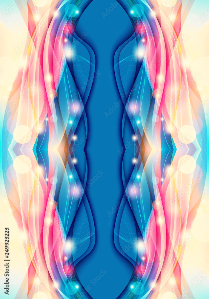 Poster abstract unique computer generated multicolored fractals artwork