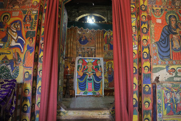 Fototapeta na wymiar Monasterio Ura Kidane Mehret, Península Zege, Lago Tana, Etiopía