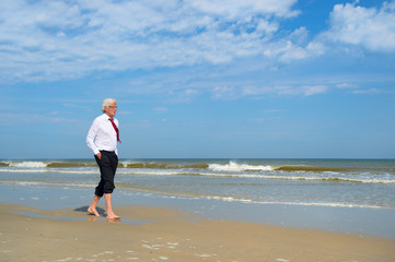 Business man at the beach