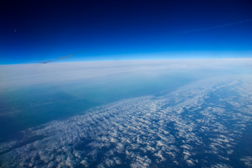High altitude view of the atmosphere and ocean.