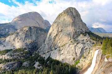 Hiking Waterfall over cliffs