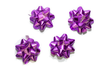 Bow for gift wrapping on a white background