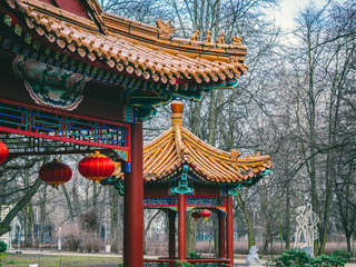 Chinese pavilion in the garden
