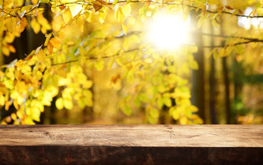 Empty wooden table background