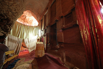 Casa Abot Libanos o Bete Abba Libanos en Lalibela, Etiopía