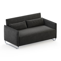 Two-seater sofa with pillows on a white background 3d rendering