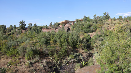 Fototapeta na wymiar Casa de María o Bete Maryam en Lalibela, Etiopía