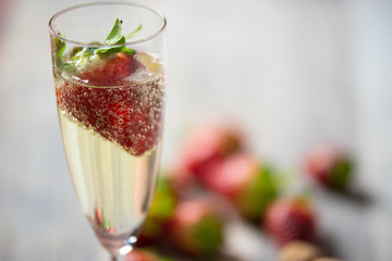 fresh strawberries with champagne scent