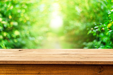 Empty wooden table background