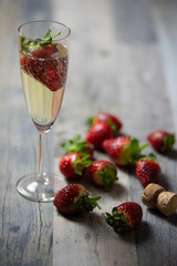 fresh strawberries with champagne scent