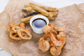 Vegan fried vegetables with soy sauce