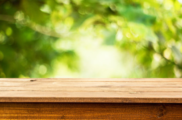 Empty wooden table background