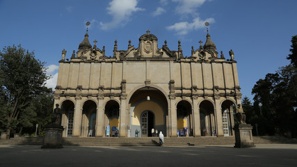 Fototapeta na wymiar Catedral de la Santísima Trinidad, Adís Abeba, Etiopía