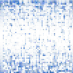 The bright blue dots on a white background. 