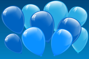 blue balloons, vector illustration.