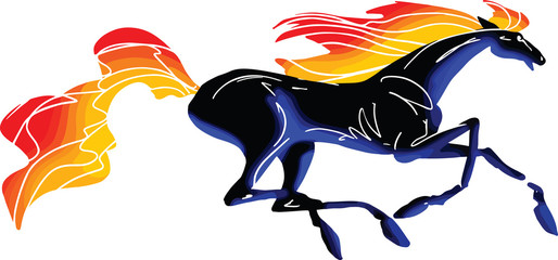 Vector illustration of a stylistic galloping horse silhouette