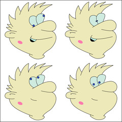 set vector happy boy dreams character emotions