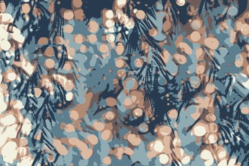 Bokeh lights on a christmas pine tree warm atmosphere