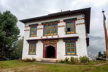 Facade of a Buddhist temple in Nepal