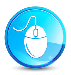 Mouse icon splash natural blue round button