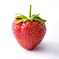 Strawberry vibrant color fresh close-up isolated on white background studio shot