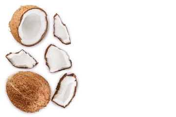 Fototapeta na wymiar coconut isolated on white background with copy space for your text. Top view. Flat lay