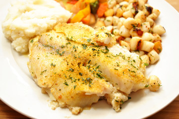 Baked White Stuffed Fish as a Side Dish