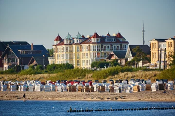 Plaid mouton avec photo Heringsdorf, Allemagne impression of baltic town Seebad Bansin on Usedom