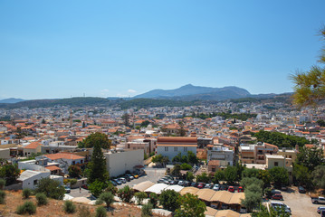 Fototapeta na wymiar Aerial panoramic view on city of Rethymnon, Crete island, Greece