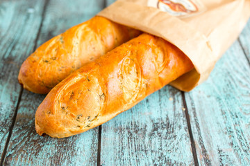 Fresh homemade bread. Healthy food concept