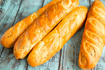 Fresh homemade bread. Healthy food concept