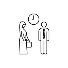 work time, Muslim businesswoman icon. Element of businesswoman in muslim world for mobile concept and web apps icon. Thin line icon for website design and development
