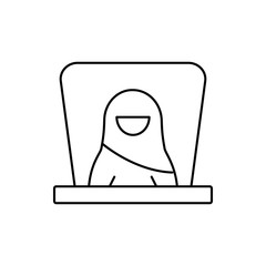 boss, Muslim businesswoman icon. Element of businesswoman in muslim world for mobile concept and web apps icon. Thin line icon for website design and development
