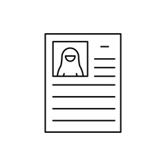 resume, Muslim businesswoman icon. Element of businesswoman in muslim world for mobile concept and web apps icon. Thin line icon for website design and development