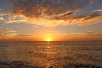 Sunset over ocean