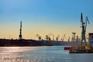 Obraz premium krajobraz portu przemysłowego