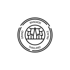Fototapeta premium Passport stamp, visa, Bangkok, Thailand, Grand, Palace icon. Element of passport stamp for mobile concept and web apps icon. Thin line icon for website design and development