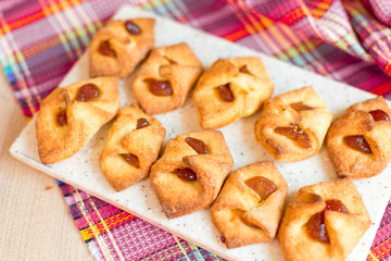 Bakery, biscuits, cookies concept. Delicious tasty homemade food and pastry. Cafe menu