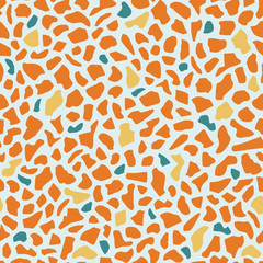 Seamless terrazzo patterns. Abstract vector background. Texture of classic italian mosaic in Venetian style. Imitation of granite, quartz and  marble. For textile, paper, card, interior design.