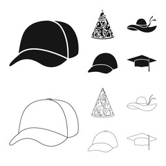 Isolated object of clothing and cap logo. Set of clothing and beret stock symbol for web.