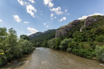 Fototapeta na wymiar Ritlite - rock formations at Iskar River Gorge, Balkan Mountains, Bulgaria