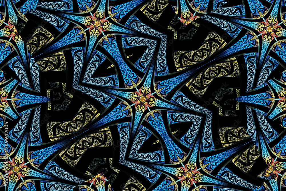 Poster unique computer generated artistic multicolored fractal patterns artwork background