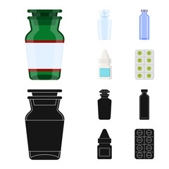 Isolated object of retail and healthcare symbol. Set of retail and wellness stock symbol for web.