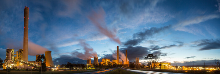 Power station in Victoria, Australia at dusk